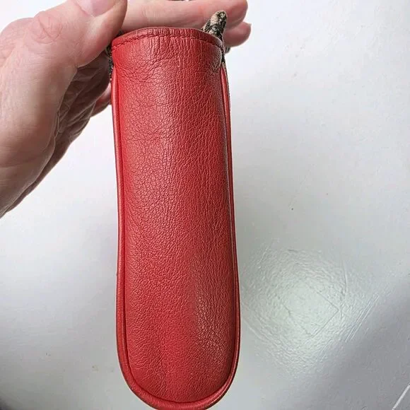 Coach Wristlet Ocelot Cheetah Print And  Carnelian Leather, Unique Tag Tassel - Picture 6 of 9